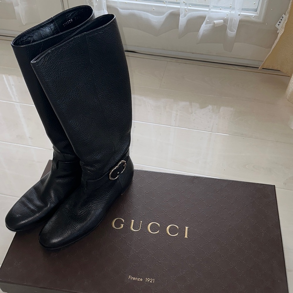 Gucci Sachalin riding boot size 38.5 Black